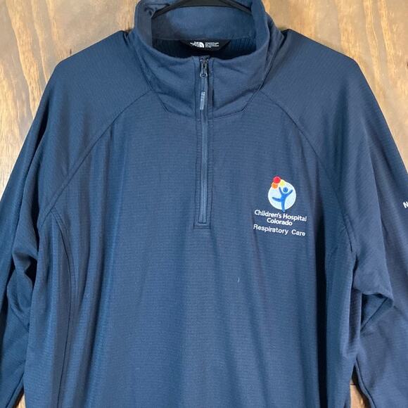 The North Face Womens Sweatshirt Navy Blue 1/4 Zip Mock Long Sleeve Stretch XXL - Picture 2 of 12